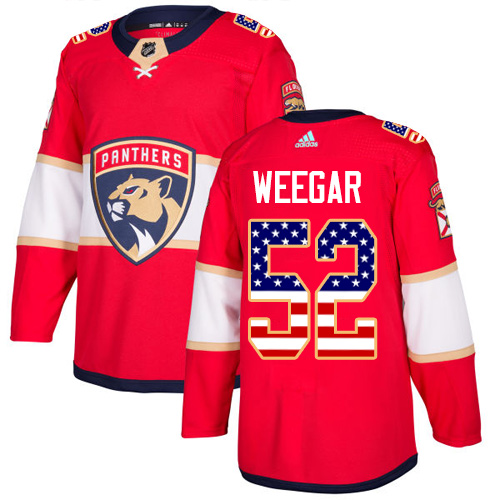 Kinder Florida Panthers Eishockey Trikot MacKenzie Weegar #52 Authentic Rot USA Flag Fashion